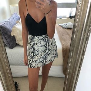 Snake print mini skirt
